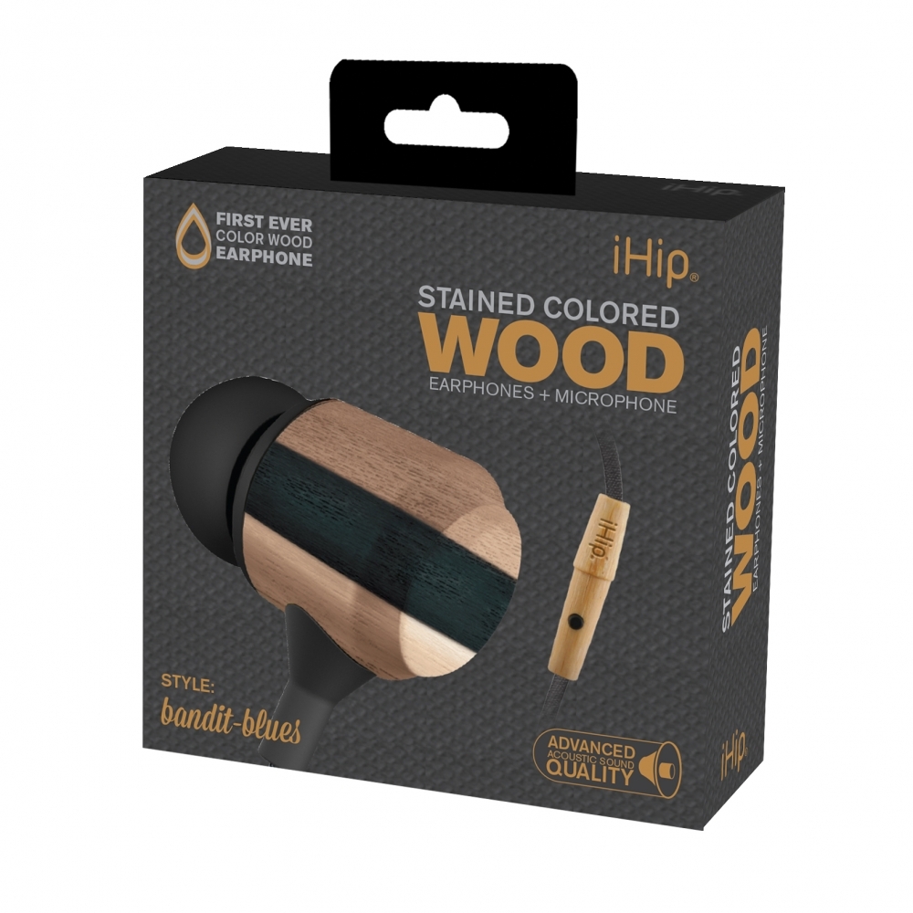 Bandit Blues Wood Earphone, iHip