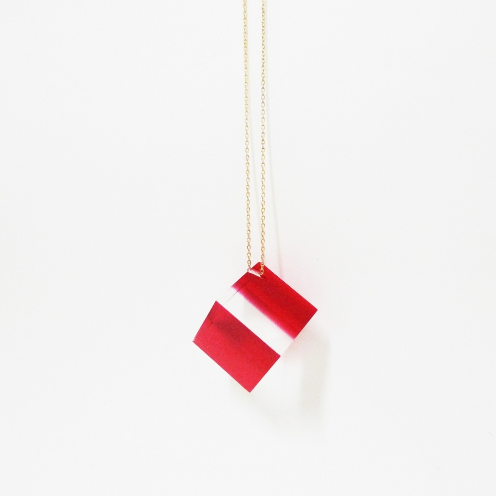 Acrylic Cube Necklace, Deon Rubi