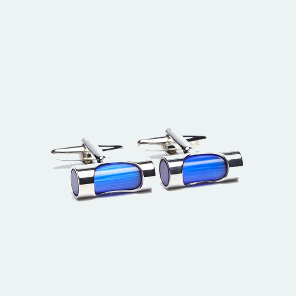 Men's Blue & Silver Cufflink