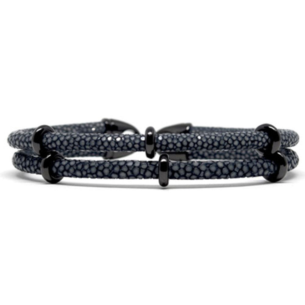 Double Stingray Bracelet | Gray & Black | Double Bone